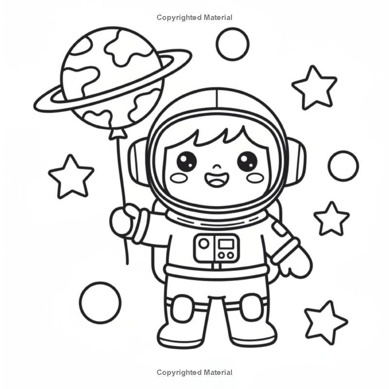 COSMIC CALM Cute And Spooky Space Coloring Book - Image 5