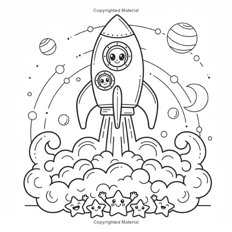 COSMIC CALM Cute And Spooky Space Coloring Book - Image 3