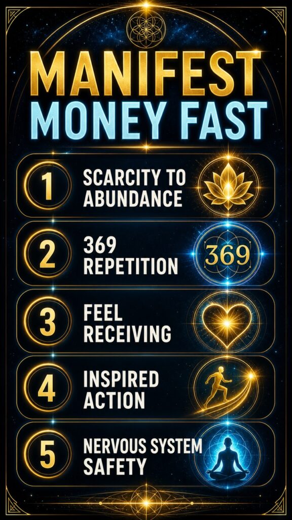 five step method infographic to manifest money fast