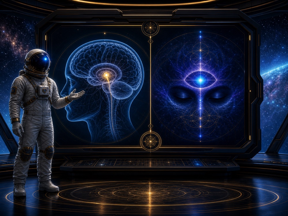 Pineal gland and third eye comparison for spiritual awareness and sleep rhythm