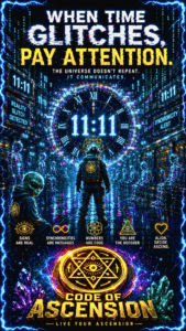1111 Meaning infographic with esoteric Code Of Ascension sigil