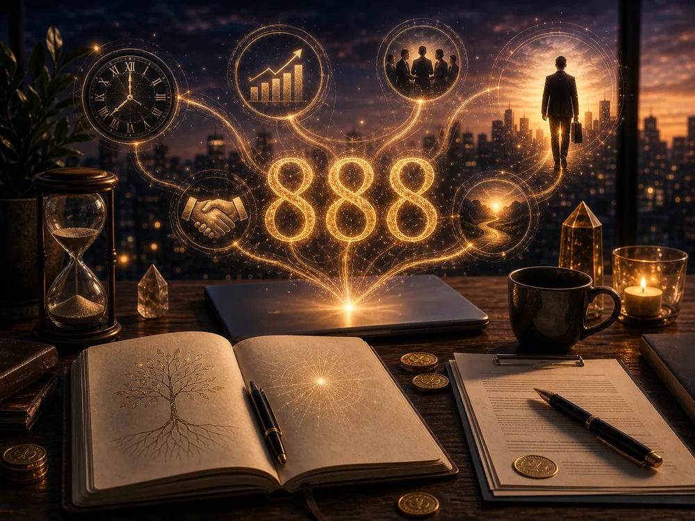 Angel number 888 and career synchronicity signs for money and value.