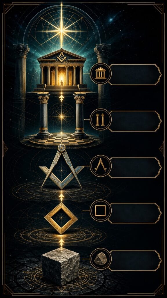 Freemasonry meaning core concept infographic for Code of Ascension spiritual symbolism article