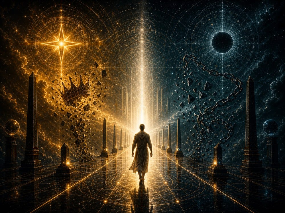 Lucifer vs Satan closing emotional image with symbolic light shadow discernment and spiritual meaning