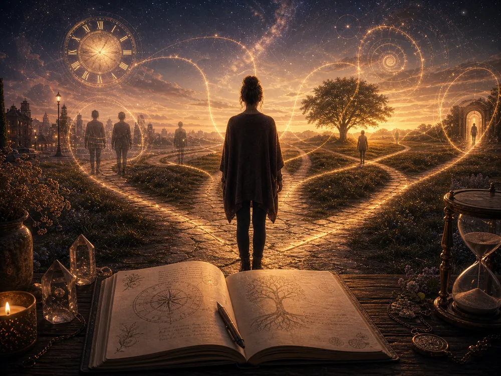 Deja vu timeline echo and repeating life pattern symbolism.