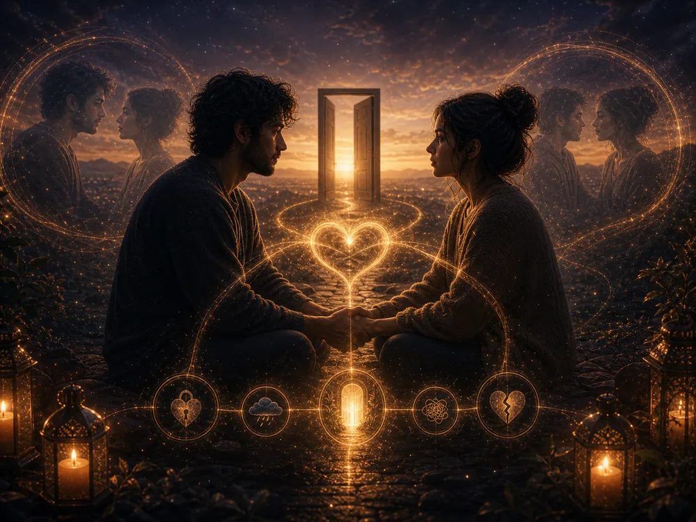 Deja vu in love and relationships with familiar emotional patterns.