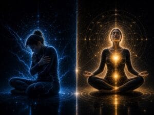 nervous system manifestation comparison image showing protection mode versus receiving mode