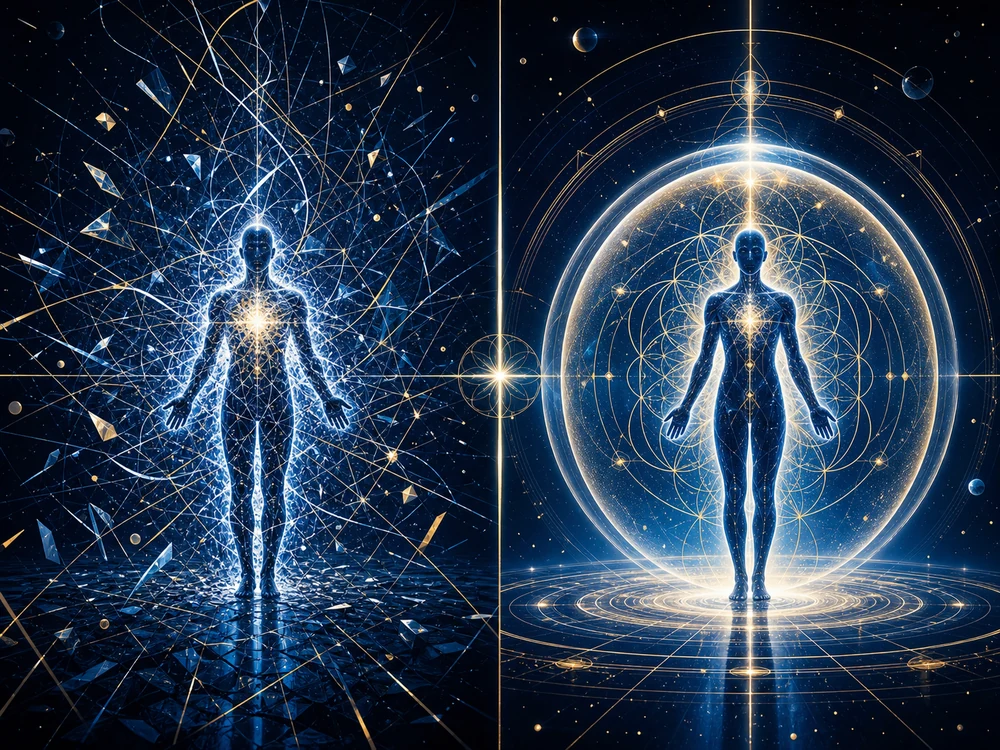 protect your energy comparison image showing scattered versus grounded energy