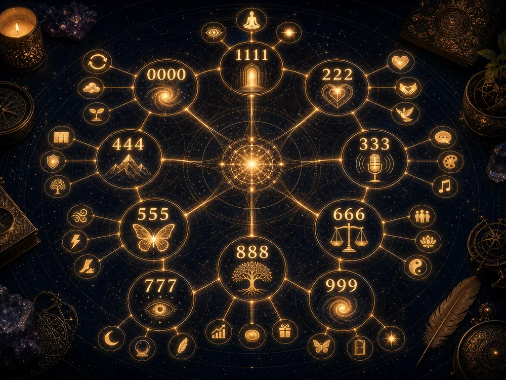 Expanded synchronicity number map from 0000 through 999.