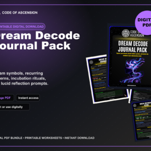 Dream Decode Journal Pack — Printable Dream Journal & Lucid Dreaming Tracker | Dream Symbols, Patterns & Subconscious Exploration