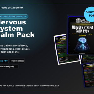 Nervous System Calm Pack — Printable Nervous System Regulation Workbook | Stress Reset Tools, Grounding Prompts & Daily Check-Ins