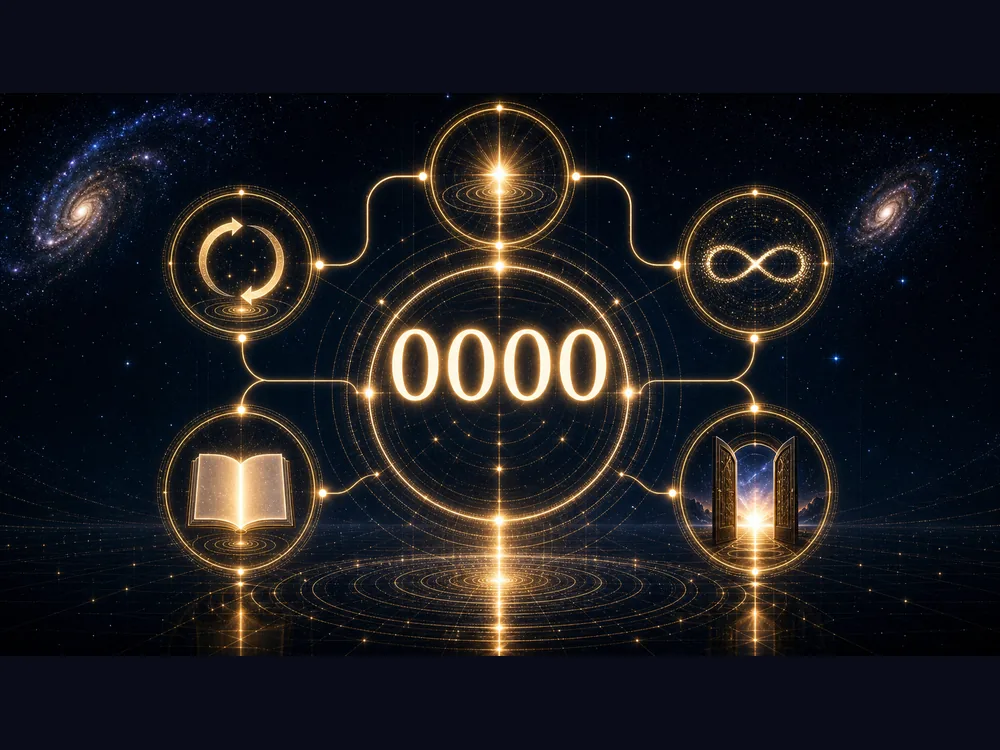 0000 meaning infographic showing reset source energy infinite potential void state and new beginning