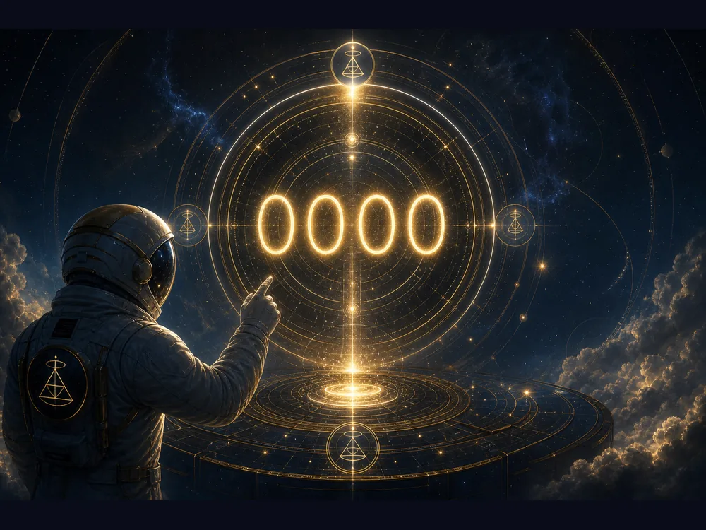 0000 meaning CTA image with Angel Number Decoder and synchronicity guide cosmic reset interface