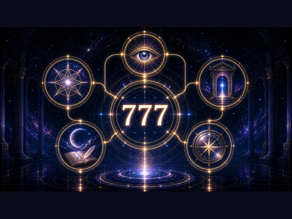 777 meaning infographic showing intuition inner wisdom spiritual confirmation initiation and discernment