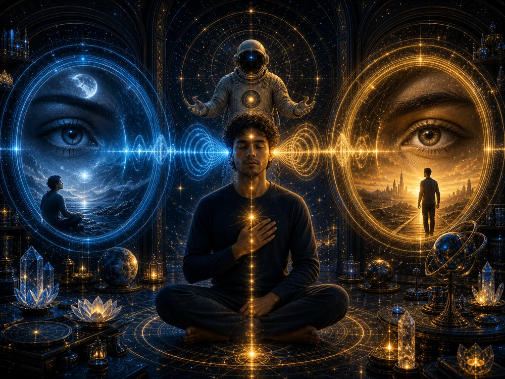 eye twitching spiritual meaning comparison image showing left eye intuition and right eye action