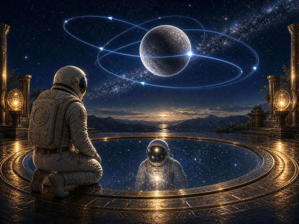 Meaning of Mercury retrograde comparison image showing apparent motion and spiritual review.