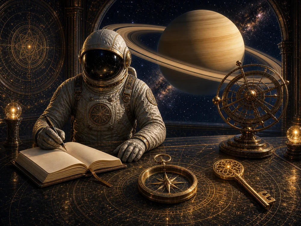 Meaning of Saturn Return CTA image with Code of Ascension astrology and synchronicity guide tools.