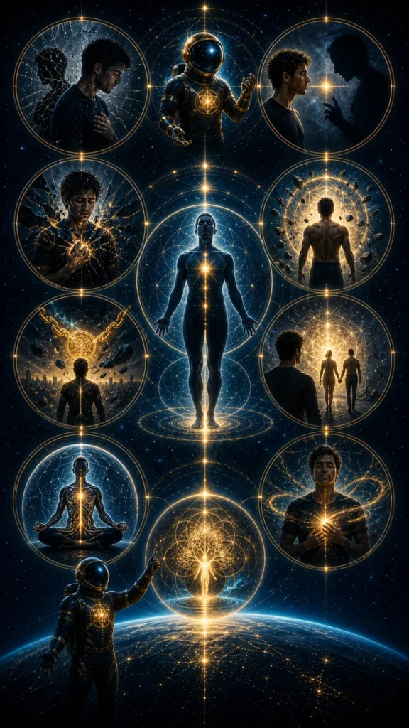 shadow work meaning core infographic with hidden self healing manifestation love and money symbols