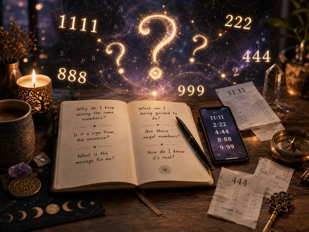 Synchronicity numbers FAQ with common repeating-number questions.