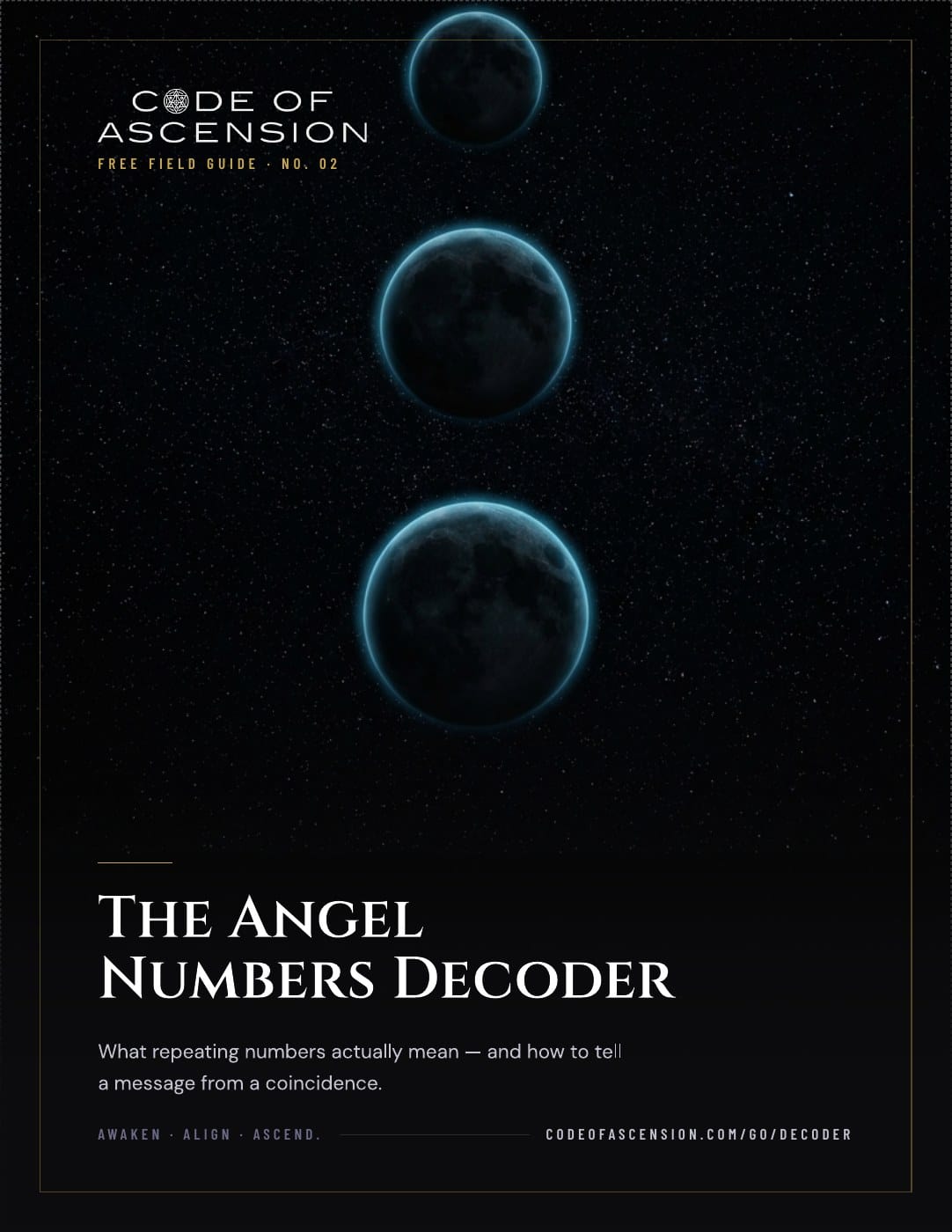 The Angel Number Decoder free Code of Ascension field guide cover