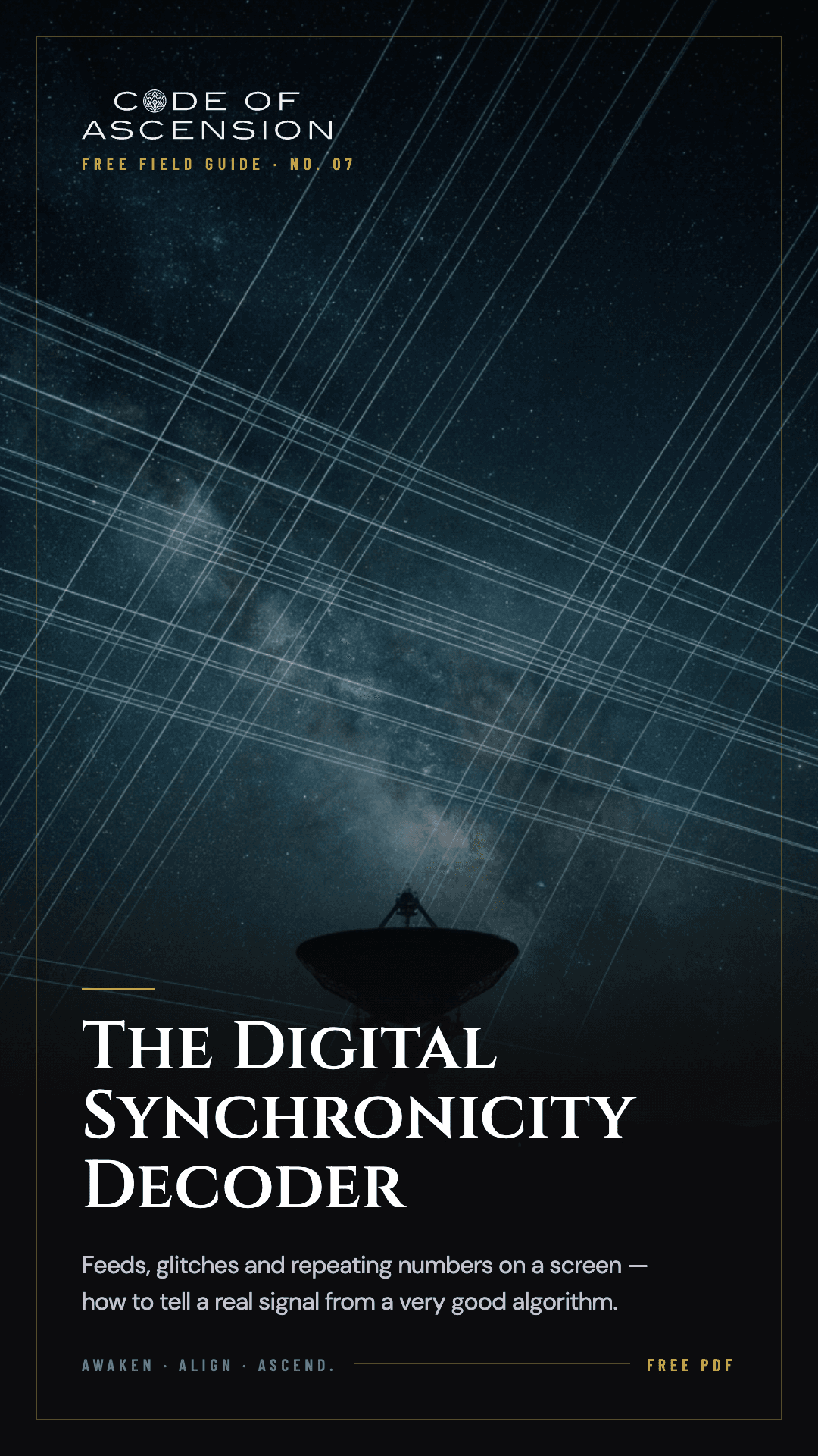 The Digital Synchronicity Decoder free Code of Ascension field guide cover