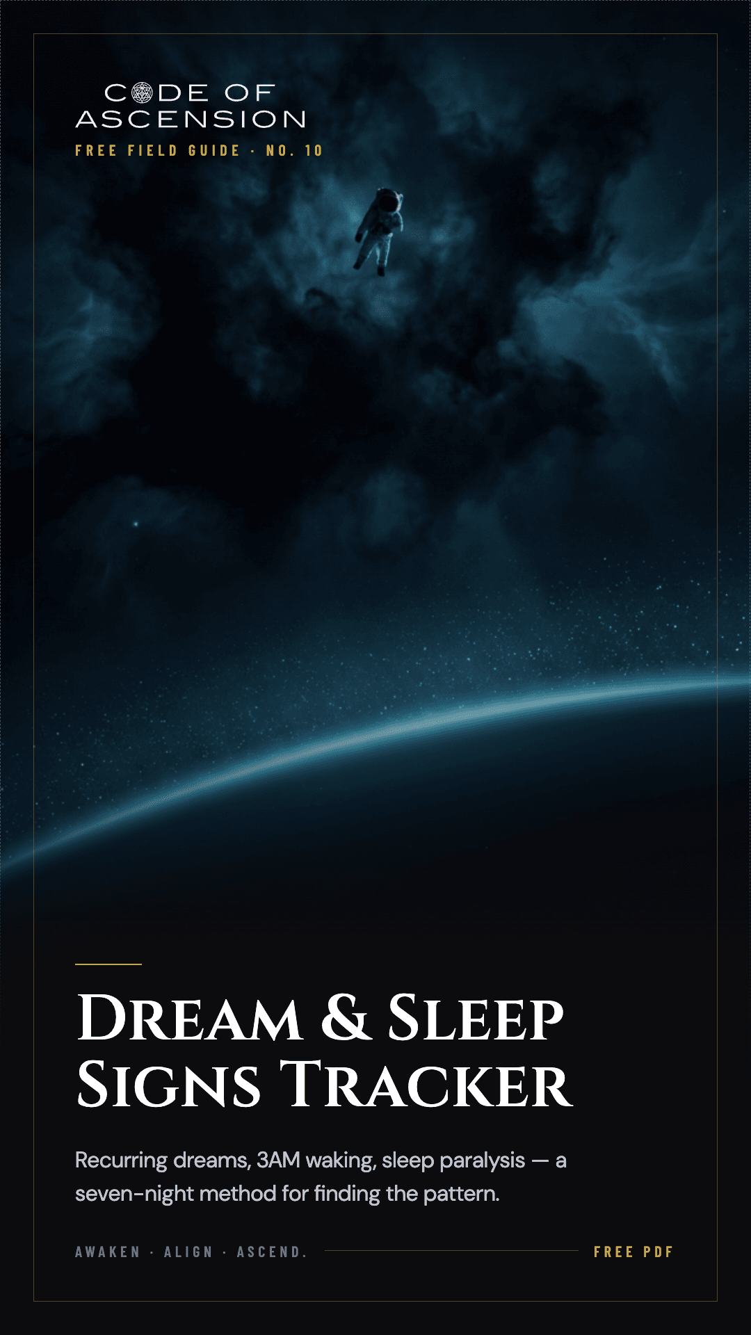 Dream and Sleep Signs Tracker free Code of Ascension field guide cover